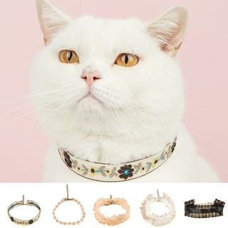 Yunnyp Pet Cat Lace Wedding Collar,Kitten Puppy Pearl Pendant Collar Choker  Necklace