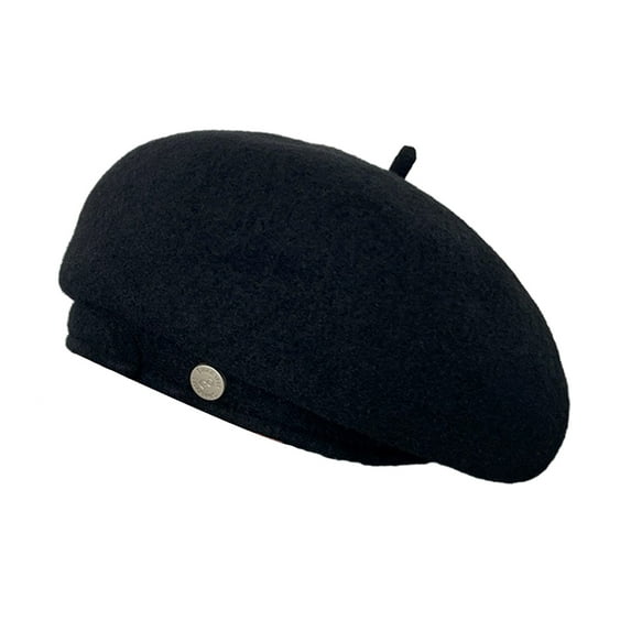Pnellth Women Fall Winter Beret,Solid Color Thick Warm Soft Anti-slip Lightweight Decorative Brimless Vintage Hat Winter Cap