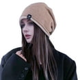 thumbnail image 1 of Pnellth Women Winter Hat Knitted Elastic Thick Warm Soft Cold Resistant No Brim Beanie Baggy Solid Color Lady Cap, 1 of 8