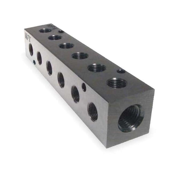 Pneumadyne Manifold,BLK,Alum,6Outlets,4.75"L M10-125-6-90