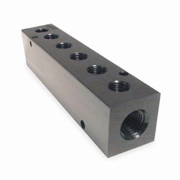 Pneumadyne Manifold,BLK,Alum,6Outlets,5.63"L M20-250-6
