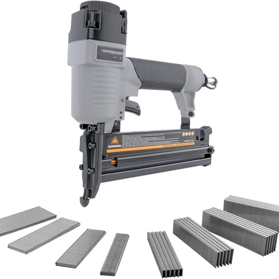 Pneumatic 2-in-1 18-Gauge Brad Nailer/Stapler with Fasteners
