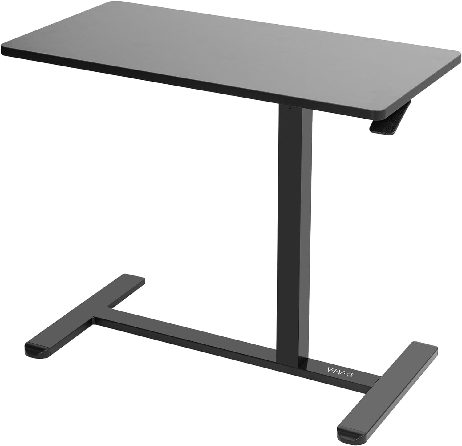 Adjustable Black Mobile Laptop Cart with Pneumatic Lift