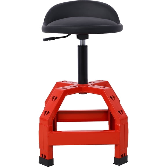 Pneumatic 360 Degree Swivel Stool, Mechanics Rolling Creeper Seat, Heavy Duty Mechanics Stool, red,