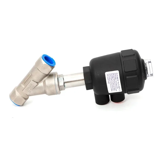 Pneumatic Air Actuated Angle Seat Steam Water Valve 1/2" Single Acting N/C