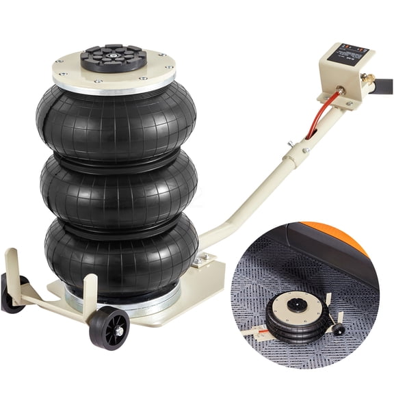 Pneumatic Air Bag Jack 3 Ton 6600 Lbs White Steel Lifting Tool for Car and SUV Maintenance