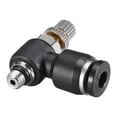 thumbnail image 1 of Pneumatic Air Flow Control Valve,Elbow,4mm OD x M5 Male Thread,Black 5pcs, 1 of 5