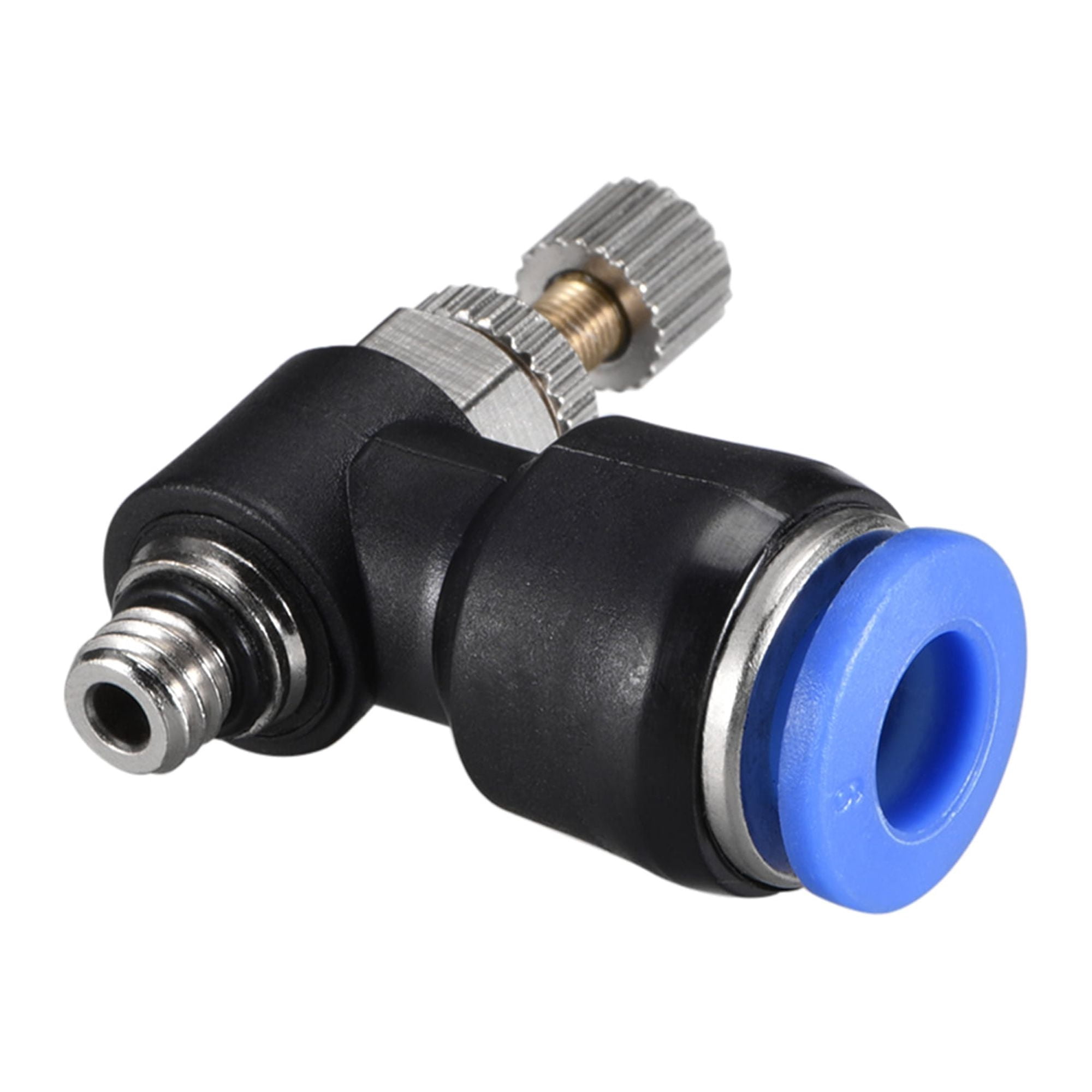 Pneumatic Air Flow Control Valve,Elbow,6mm OD x M5 Male Thread,Blue ...