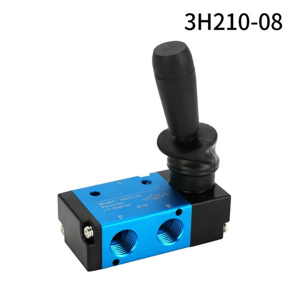 Pneumatic Air Manual Valve Aluminum Alloy Hand Lever Control Reliable Fluid Management Mechanical Textile Equipment Compact Design Manual Reset(3H210-08)