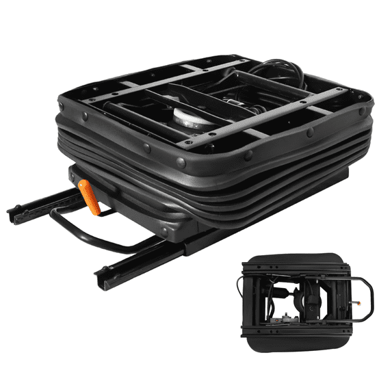 Pneumatic Air Suspension Seat Base with Dust Cover Slider for Truck Tractor Forklift, Requires Air Source, Black