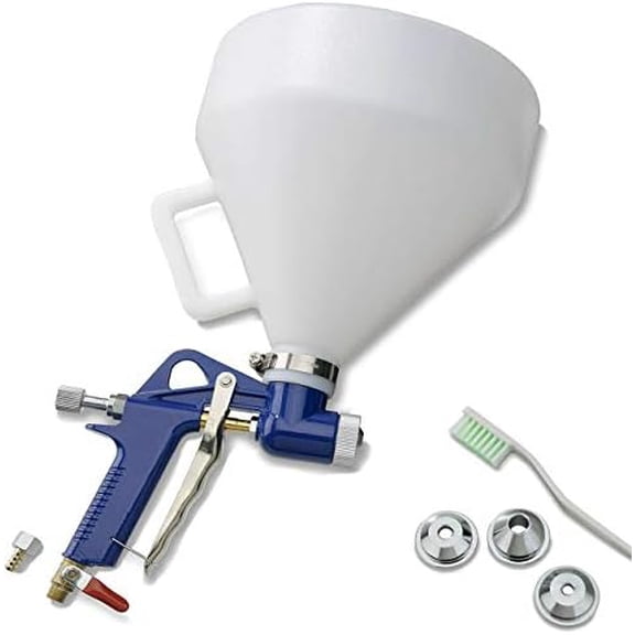 Pneumatic Air Texture Spray Gun 1.5 Gallon Hopper with Handle Includes 3 Additional Nozzles (4, 6, 8 mm)$$Tools & Hardware Other