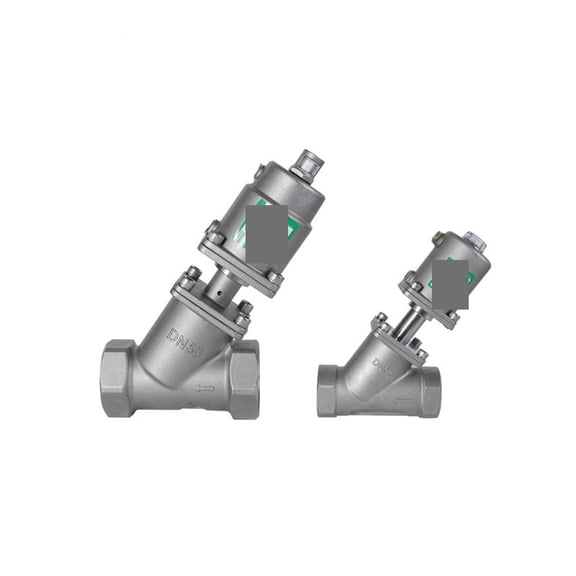 Pneumatic Angle Seat Valve Female thread 304 Stainless Steel Y Type High Temperature Steam Shut-Off Valve