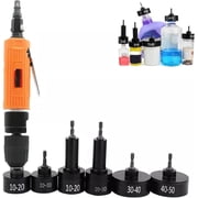 Pneumatic Capping Machine, Handheld Bottle Screw Capping Machine, Bottle Cap Locking Machine with 6 Capping Heads, Adjustable Speed 2500 RPM, for  10-50mm Bottle Cap
