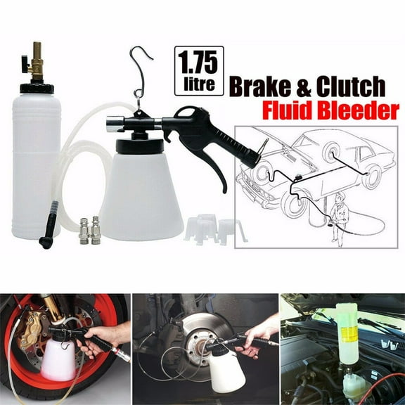 Pneumatic Car Brake Fluid Bleeder, 1L Brake Oil Replacement Kit with Cylinder Adapters, Air Powered Bleeding Tool