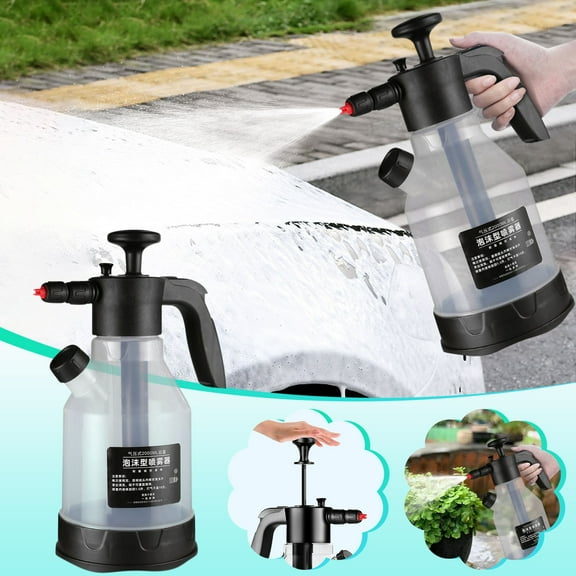 Pneumatic Car Wash Foam Sprayer, 2L Hand Pump Pressure Spray Bottle with Adjustable Foam Nozzle for Car Cleaning and Plant Watering