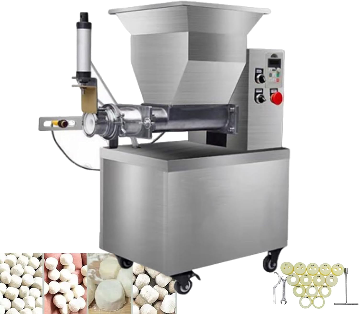 Pneumatic Dough Divider Cutter Electric Dough Ball Maker Automatic Dough Dividing Cutting Machine Pastry Dough Lump Spacer 0.03oz-17.6oz 110V