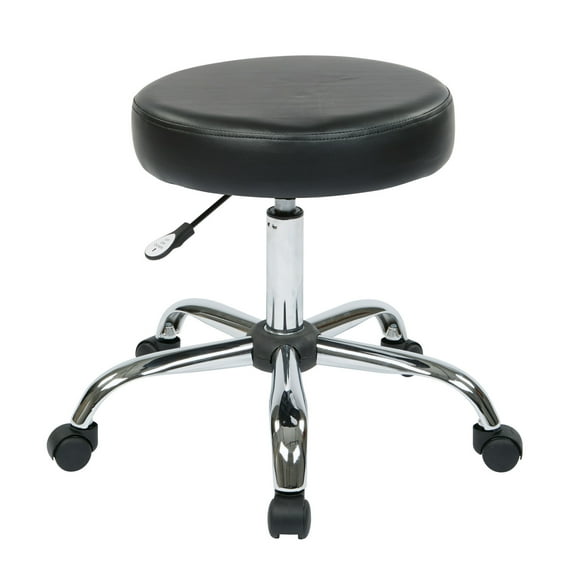 Pneumatic Drafting Chair Backless Stool with Black Vinyl Seat