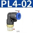 thumbnail image 1 of Pneumatic Elbow Quick Connector Air Fittings Thread Elbow Adapter Pl4-16 Pl4-02, 1 of 4