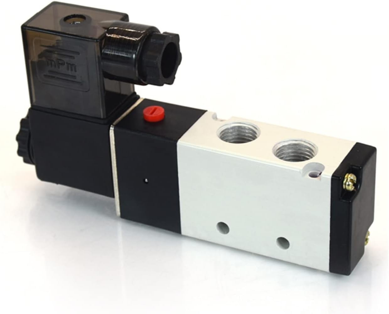 4V210-08 Solenoid Valve - 5 Way 2 Position Air Valve, DC 24V, PT 1/4 Port With Base & Muffler