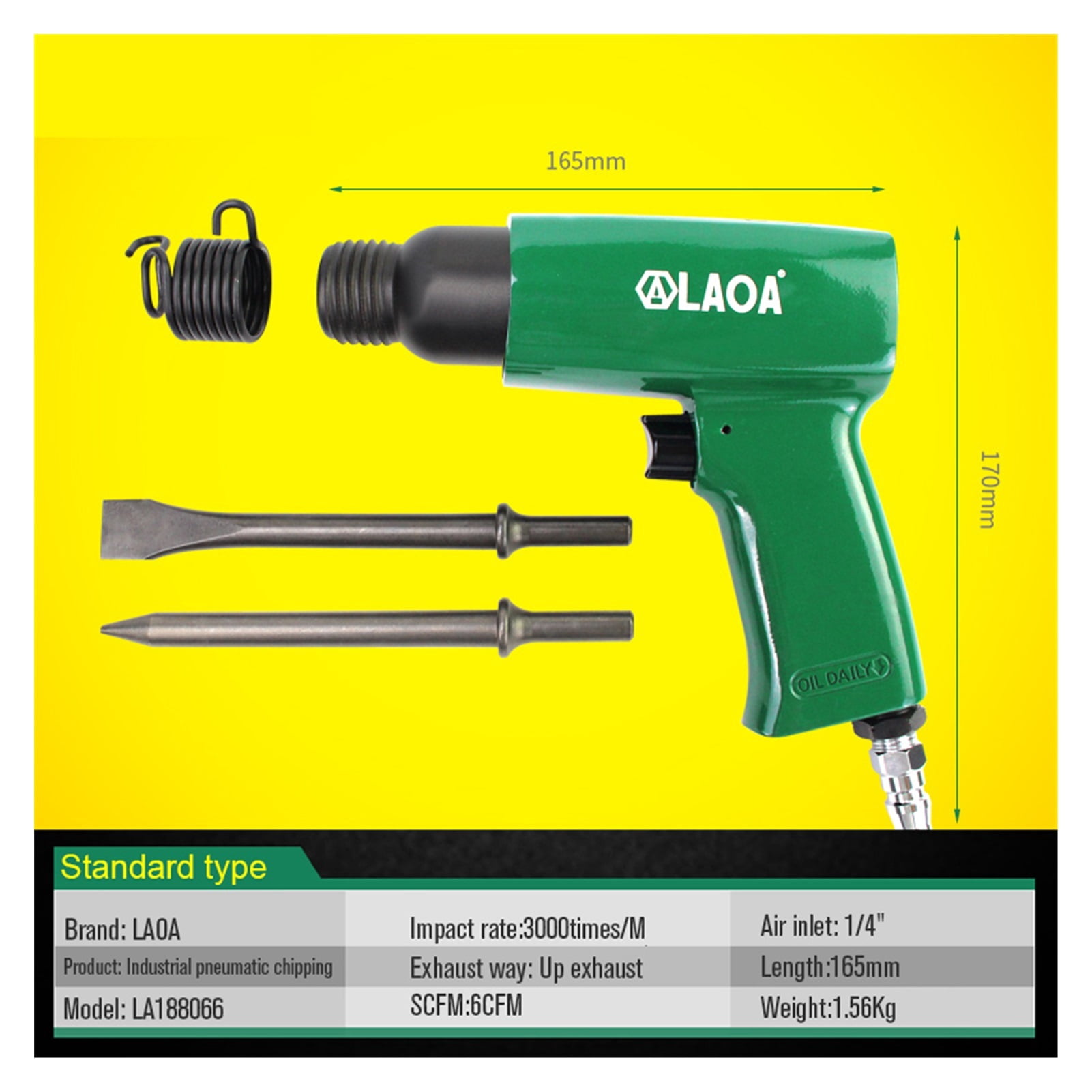 Pneumatic Hammer For Vehicle Repairing 6CFM Air-hammer Powerful Jack Chipping Hammer For Bridge Contruction Air Draft ,Easy to Use