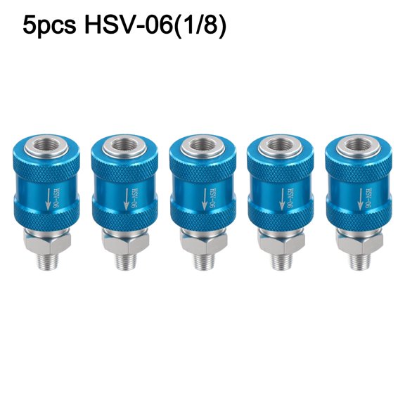 Pneumatic Hand Slide Valve Flow Control Manual Switch Aluminum Body for Air Compressors for HSV-06 HSV-08 HSV-10 HSV-15 for BSPT Thread G1/8 1/4 3/8 1/2 Blue, 5(HSV-06)