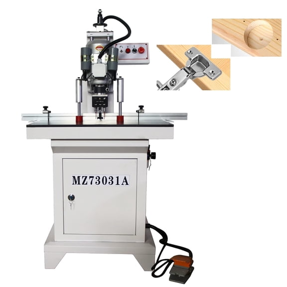 Pneumatic Hinge Boring Insertion Machine 0-50mm Depth Drilling Holes for Furniture Wood Boards Single Head Hinge Drill