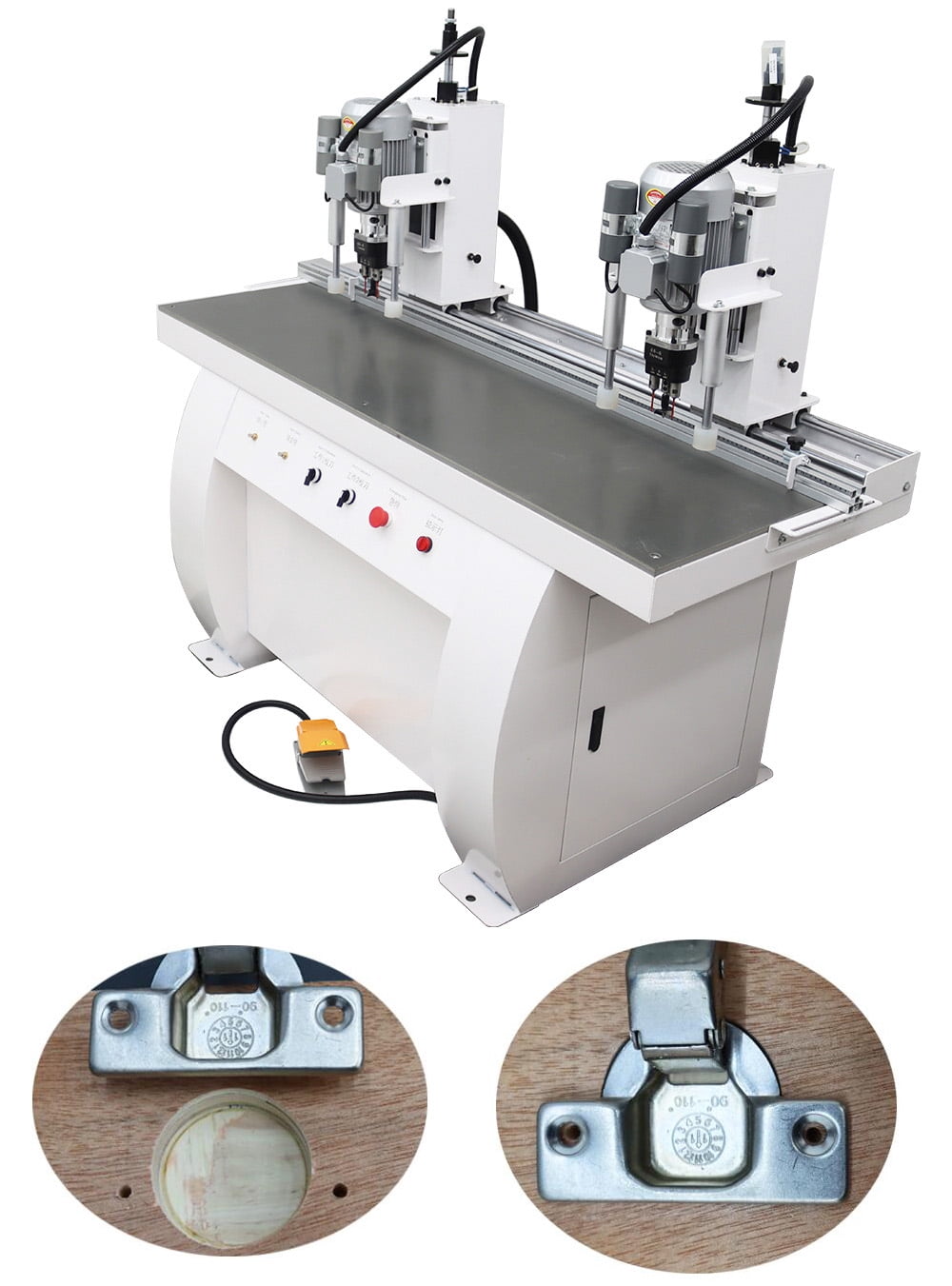 Pneumatic Hinge Drilling Machine Double-Ended for Cabinets Furniture ...