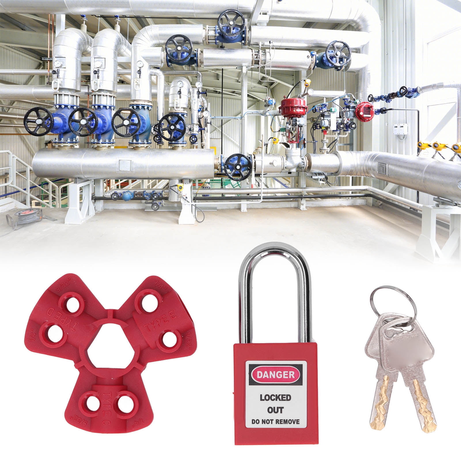 Pneumatic Lockout Lockout Tagout Locks Set, Quick Disconnect Gas