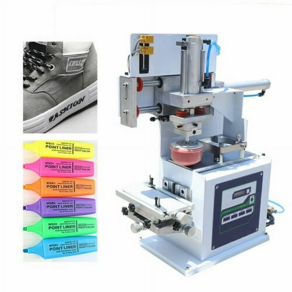 Pneumatic Pad Printing Machine Printer w/ Sealed Ink Cups Clear Stamping Emboss