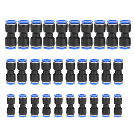 Pneumatic Quick Connectors, 30pc Kit For 1/4", 5/16",  3/8" Tubing, Secure, High,Pressure Air Line Fittings