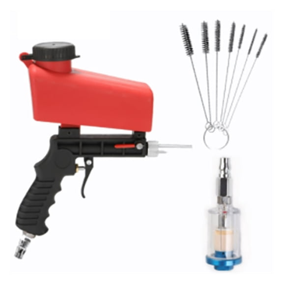 Pneumatic Sandblasting Gun Adjustable Sandblasting 90psi Portable Machine Gravity Small Sandblasting Handheld Pneumatic Blasting ,Versatile applications