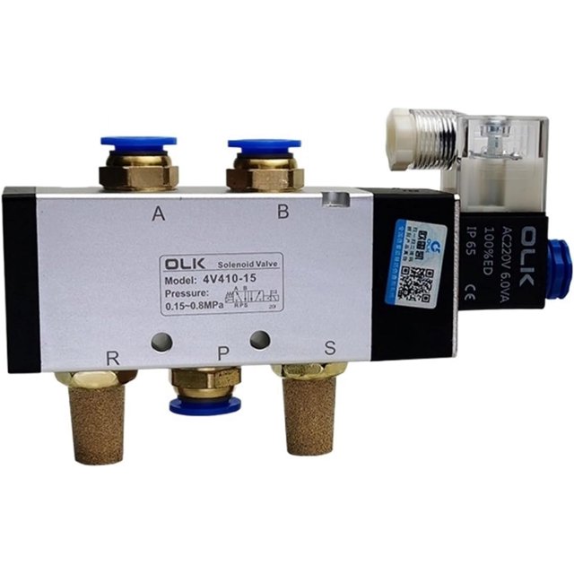 Pneumatic Solenoid Air Valve 4V41015 5 Way 2 Position Control Air Gas