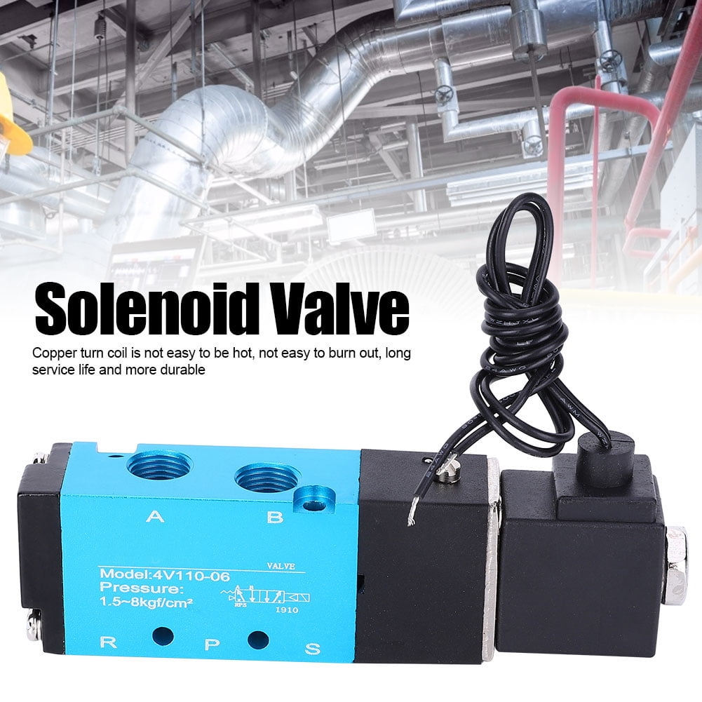 Pneumatic Solenoid Valve, Aluminum Alloy 2 Position 5 Way Solenoid