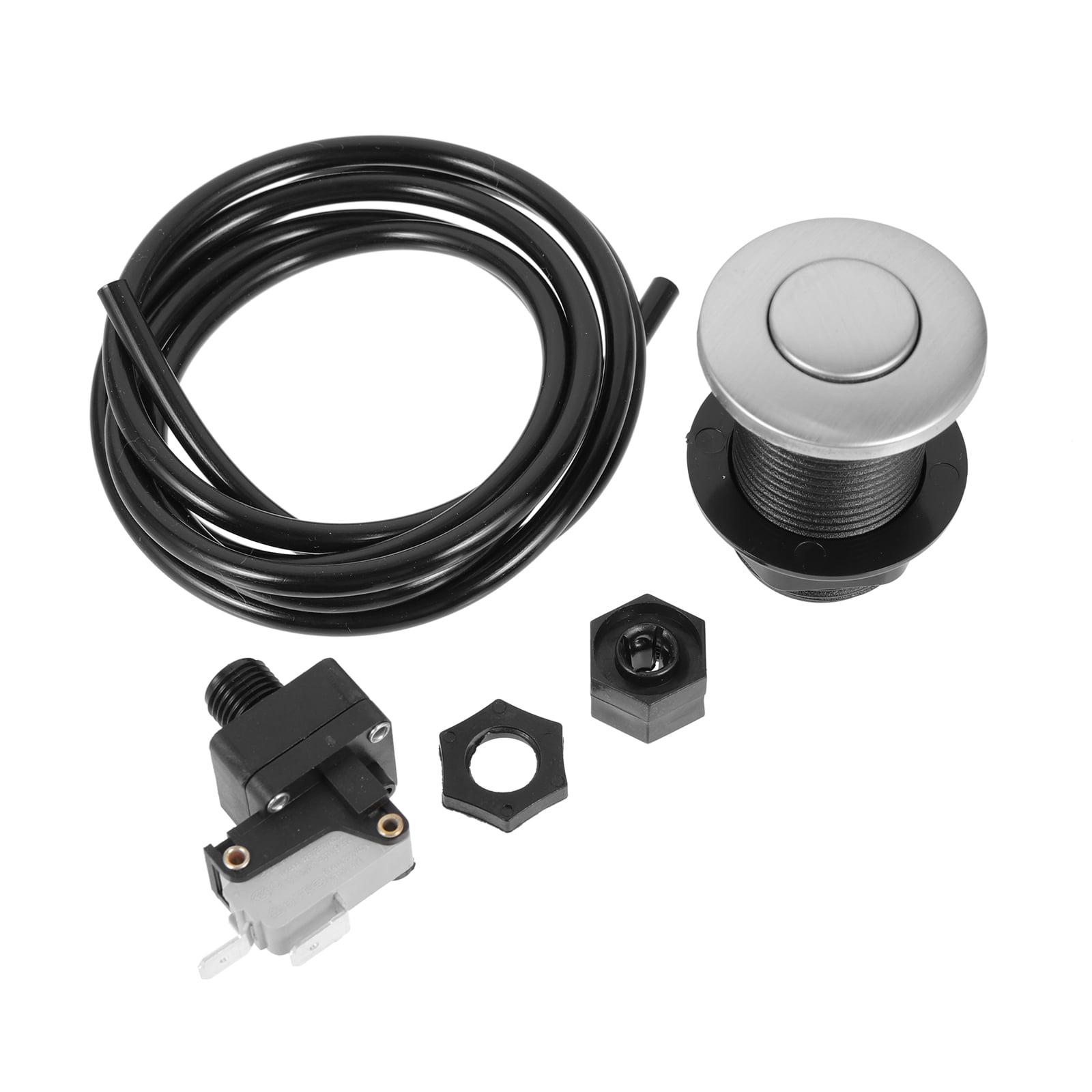 Qnmwood Garbage Disposal Sink Top Air Switch Kit Silver/Black