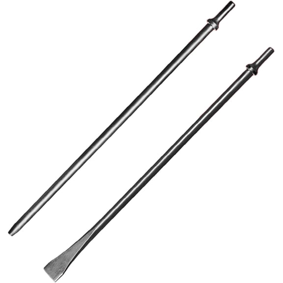 Pneumatic Taper Punch and Air Cold Chisel Set, 3/8" x 18" Point Tip3/4" x 18" Flat Chisel, 0.401 Inch Shank Air Tool Suitable for Air Hammer, Cr-Mo Alloy Steel