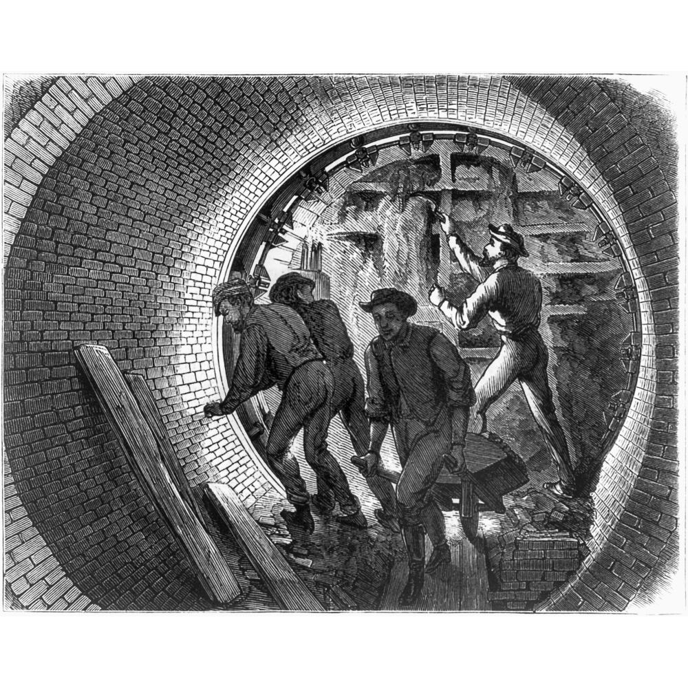 Pneumatic Transit Pneumatic Transit 1870. Nworkers Advancing The Shield In The Interior ...