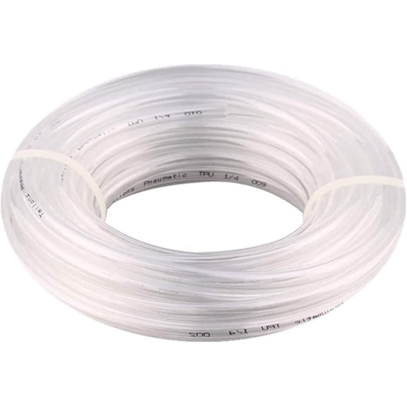 Pneumatic Tubing Pipe 1/4" OD Clear Air Compressor PU Line GANGZI Tube for Water Fluid Transfer 30Meter 98ft