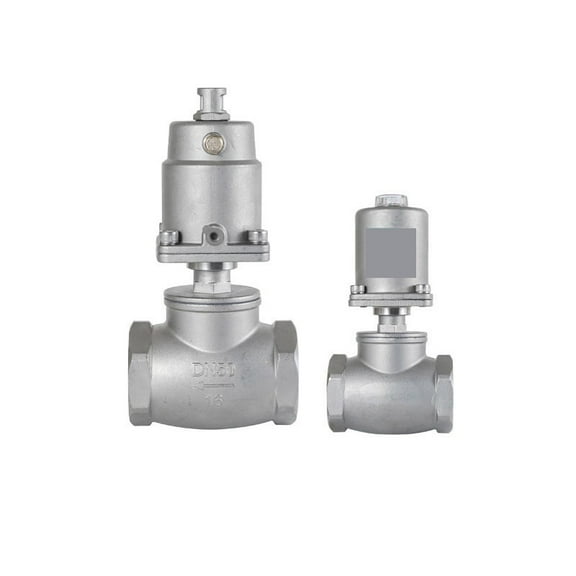 Pneumatic Waist Drum Valve Stainless Steel Female Thread Angle Seat Valve Air Controlled Water Valve