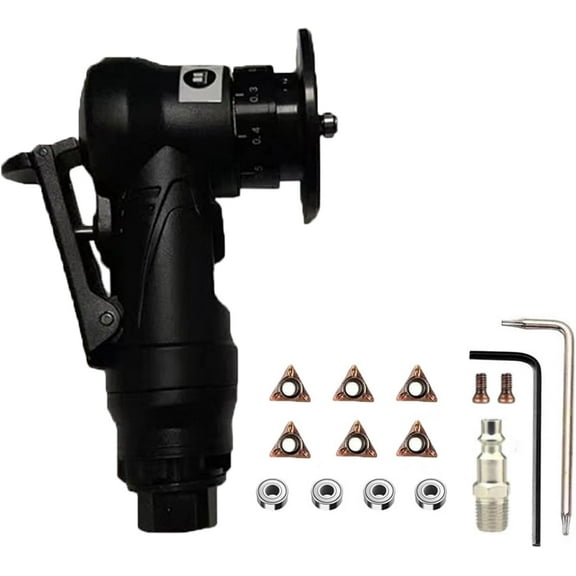 Pneumatic chamfering machine,30000rpm Circular Edge, Small-Diameter Grinding Wheel, Air Beveling Machine Pneumatic Tool, 45 Degree Arc Corner Beveling Trimming Deburring Machine(Color:Black+6*C ang