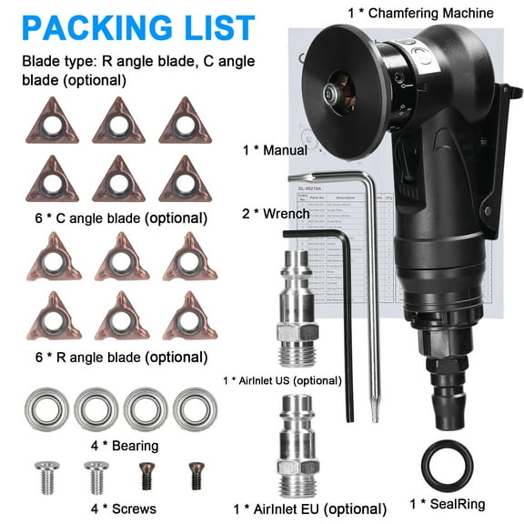 Pneumatic chamfering machine,Pneumatic Carpenter Tool Metal Wood Handheld Tool Carpenter Tool Portable Buzhi Huiop Twirltide Eryue