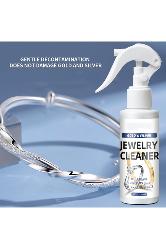 120ml Jewelry Cleaner Spray, Gentle Tarnish Remover for Gold Silver Diamond Rings Necklaces
