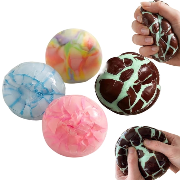 Pnmtdaia 4 Pack Slow Rising Stress Relief Balls, TPR Sensory Fidget for Adults