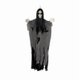 thumbnail image 1 of Pnmtdaia Halloween Scary Hanging Female Ghost Prop, Long Black Hair Creepy Specter with Glowing Dark Eyes, Tattered Torn Robe Spooky Hanging for Spooky House Yard Halloween Party Scene Layout, 1 of 5