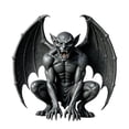 thumbnail image 1 of Pnmtdaia Vintage Bearded Gargoyle Squatting Resin Statue Gothic Dark Halloween Desktop Ornament Spooky Medieval Themed Home Mantel Tabletop Display Decor Accent, 1 of 7
