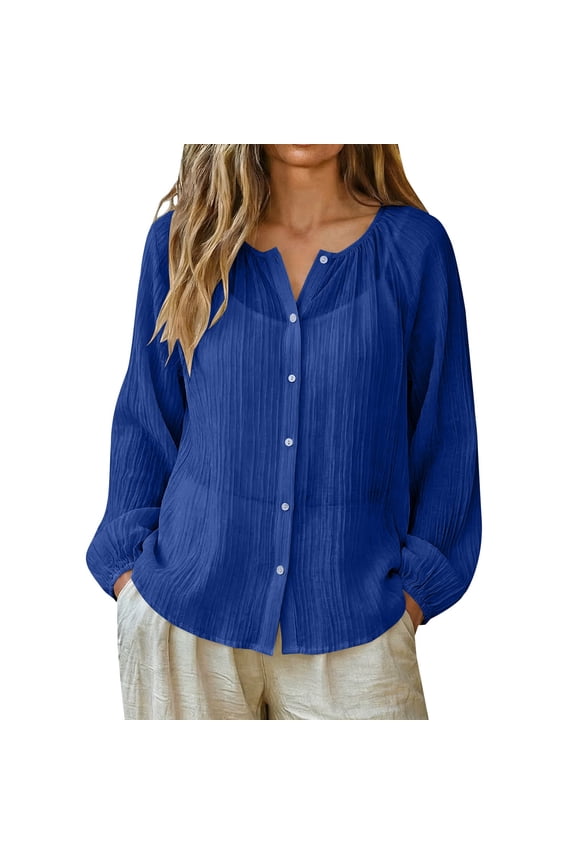 Sheer Button Down Shirts For Women Coquette Tops For Women Mesh Button Up Shirt Women Gauze Shirts For Women Linen Beach Tunic Cover Up Breathable Lightweight Linen Cardigan