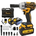 thumbnail image 1 of Pnoeoce 580N.m Brushless Cordless Impact Wrench,1/2" Impact Gun, 21V High Torque, 3200RPM with 2*4.0Ah Battery for Car Repair and DIY, 1 of 10