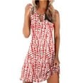 thumbnail image 1 of Pntutb Best Fashion Women Sexy Round Neck Print Dresses Summer Sleeveless Pullover Dress, 1 of 6