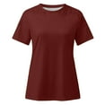 thumbnail image 1 of Pntutb Best Women Shirts Ladies Solid Short Sleeve Round Neck Pullover Lace Tops Blouse, 1 of 6