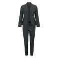 thumbnail image 1 of Pntutb Best Womens Long Sleeve Solid Suit Pants Casual Elegant Business Suit Sets, 1 of 6