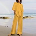 thumbnail image 1 of Pntutb Best Womens Summer Suit Fashion Short Sleeve Solid Color Trousers Two Piece Suit, 1 of 6